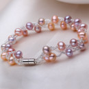 Affordable Multicolor 6 - 7mm Freshwater Off-Round Pearl Bracelet