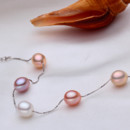 Gorgeous Multicolor 8 - 9mm Freshwater Drop Bridal Pearl Bracelet