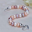 Inexpensive Multicolor 8.5 - 9.5mm Freshwater Off-Round Pearl Bracelet