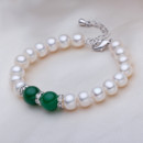 Affordable Beautiful White 7.5 - 8.5mm Freshwater Off-Round Pearl Bracelet