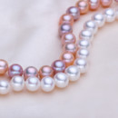 Beautiful White/ Multicolor 8 - 8.5mm Freshwater Off-Round Pearl Bracelet