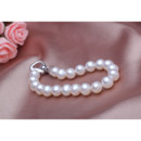 Beautiful Elegant White 7.5 - 8.5mm Freshwater Off-Round Pearl Bracelet