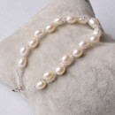 Inexpensive White/ Multicolor 6 - 7mm Freshwater Drop Pearl Bracelets