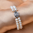 Elegant Lovely White 7 - 8mm Freshwater Off-Round Bridal Pearl Bracelets