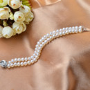 Elegant Lovely White 7 - 8mm Freshwater Off-Round Bridal Pearl Bracelets