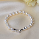 Elegant White 8 - 9mm Freshwater Round Bridal Pearl Bracelets