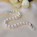 Elegant White 8 - 9mm Freshwater Round Bridal Pearl Bracelets