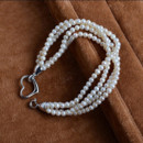 Elegant White 3mm Freshwater Off-Round Bridal Pearl Bracelets