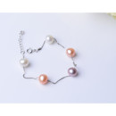 Multicolor 8mm Freshwater Off-Round Bridal Pearl Bracelet and Necklace