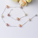 Multicolor 8mm Freshwater Off-Round Bridal Pearl Bracelet and Necklace