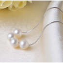 Beautiful White 8mm Freshwater Round Bridal Pearl Bracelet and Necklace Set