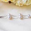 Beautiful White 8mm Freshwater Round Bridal Pearl Bracelet and Necklace Set