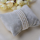 Inexpensive White 5mm Freshwater Natural Round Bridal Pearl Bracelets