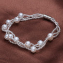 Affordable White 6-7mm Freshwater Natural Off-Round Pearl Bracelet and Necklace Set