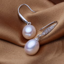 Beautiful White 9 - 9.5mm Freshwater Drop Pearl Earring Set