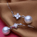 Beautiful White 8 - 8.5mm Freshwater Round Pearl Earring Set