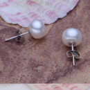 Beautiful White 8 - 8.5mm Freshwater Off-Round Pearl Earring Set