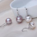 Beautiful White/ Pink/ Purple/ Black 9.5 - 10.5mm Freshwater Pearl Earring Set