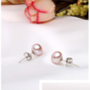 Beautiful White/ Pink/ Purple 9 - 10mm Freshwater Off-Round Pearl Earring Set