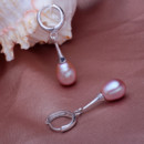Beautiful White/ Pink/ Purple 8.5 - 10mm Freshwater Drop Pearl Earring Set