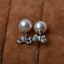 Stunning White 8-11mm Round Freshwater Natural Pearl Earring Set