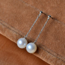 Amazing White 8-9mm Round Freshwater Natural Pearl Earring Set