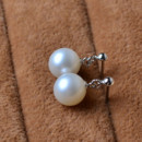 Amazing White 8-9mm Round Freshwater Natural Pearl Earring Set