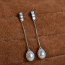 Beautiful White Drop 8.5-9mm Freshwater Natural Pearl Earring Set and Pendant