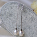 Beautiful Pink/ White Round/ Drop Freshwater Natural Pearl Earring Set