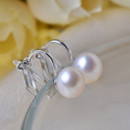 Stunning White Off-Round 7-8mm Freshwater Natural Pearl Earring Set