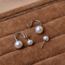 Cute Golden/ Silver Off-Round Freshwater Natural Pearl Earring Set