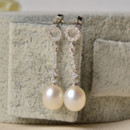 Inexpensive Beautiful White Drop 7-8mm Freshwater Natural Pearl Earring Set