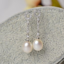 Inexpensive Beautiful White Drop 7-8mm Freshwater Natural Pearl Earring Set