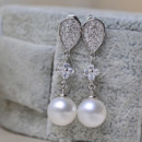 Discount White Round 9-11mm Freshwater Natural Pearl Earring Set