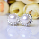 Women Elegant White Off-Round Natural Pearl Earring and Pendant Set