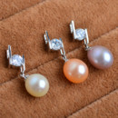 Inexpensive Beautiful White 8-9mm Drop Freshwater Natural Pearl Earring Set