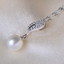 Beautiful White 8-11mm Round Freshwater Natural Pearl Earring and Pendant Set