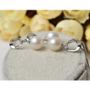 Beautiful White 8-9mm Round Freshwater Natural Pearl Earring and Pendant Set