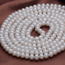 Elegant White 8 - 9mm Freshwater Off-Round Pearl Necklace