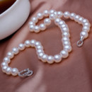Beautiful Classic White 9 - 10mm Freshwater Round Pearl Necklace