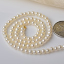 Affordable White 3 - 4mm Freshwater Off-Round Pearl Necklaces