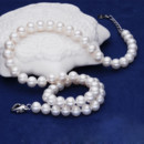 Discount White 7.5 - 8.5mm Freshwater Off-Round Bridal Pearl Necklaces
