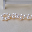 Inexpensive White 7.5-8.5mm Freshwater Off-Round Bridal Pearl Necklaces