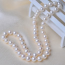 Inexpensive White 7.5-8.5mm Freshwater Off-Round Bridal Pearl Necklaces
