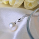 Gorgeous White 9 - 11mm Round Freshwater Natural Pearl Pendants