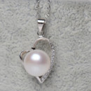 Inexpensive White 11 - 12mm Off-Round Freshwater Natural Pearl Pendants