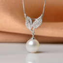 Elegant White 8.5 - 9mm Round Freshwater Natural Pearl Pendants