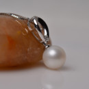 Elegant White 8 - 11mm Round Freshwater Natural Pearl Pendants