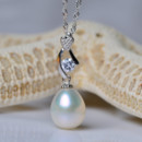 Gorgeous White 9 - 10mm Drop Freshwater Natural Pearl Pendants