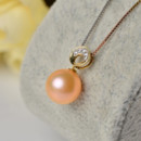 Stunning Golden Round 10 - 10.5mm Freshwater Natural Pearl Pendants